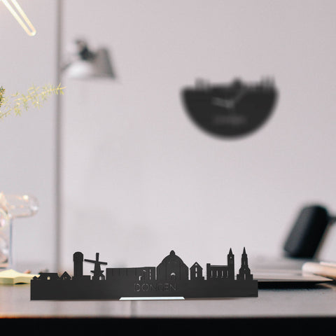 Standing Skyline Dongen Zwart houten cadeau decoratie relatiegeschenk van WoodWideCities