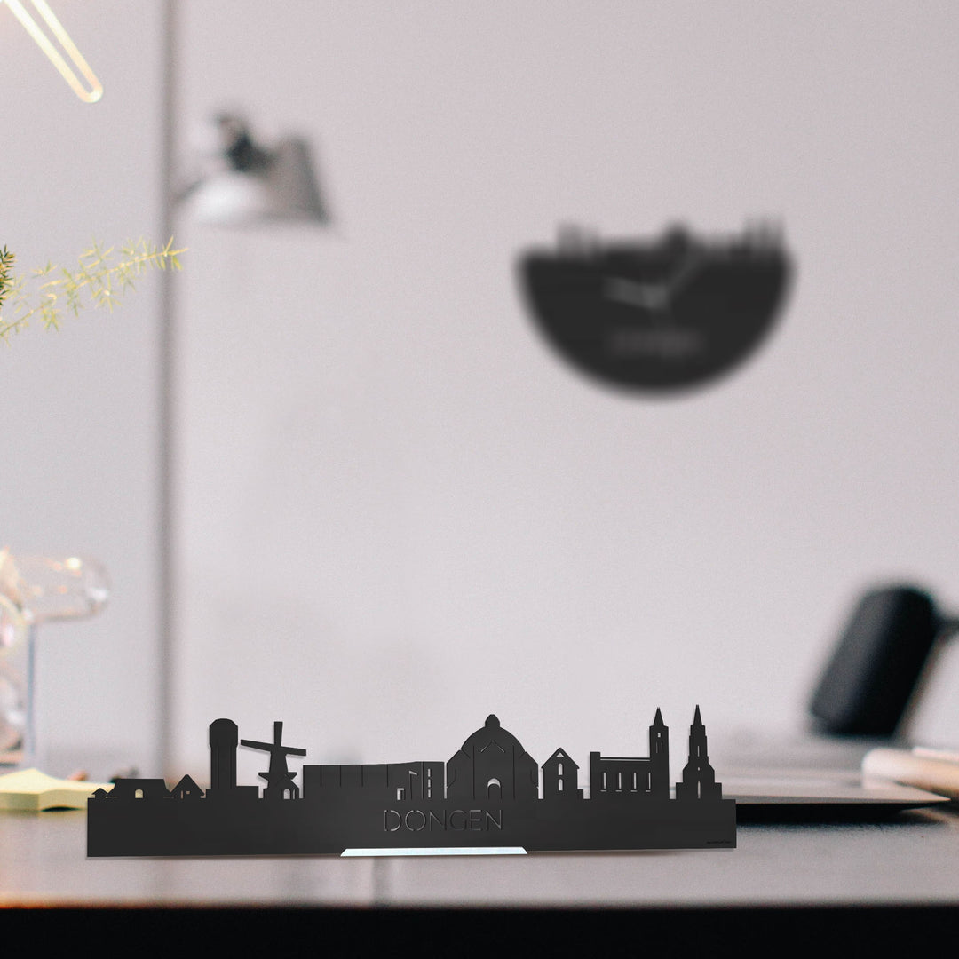 Standing Skyline Dongen Zwart houten cadeau decoratie relatiegeschenk van WoodWideCities