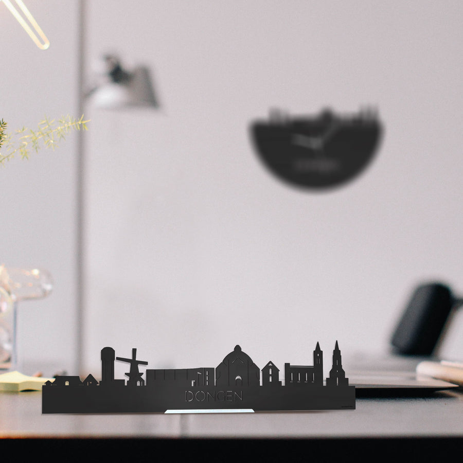 Standing Skyline Dongen Zwart houten cadeau decoratie relatiegeschenk van WoodWideCities
