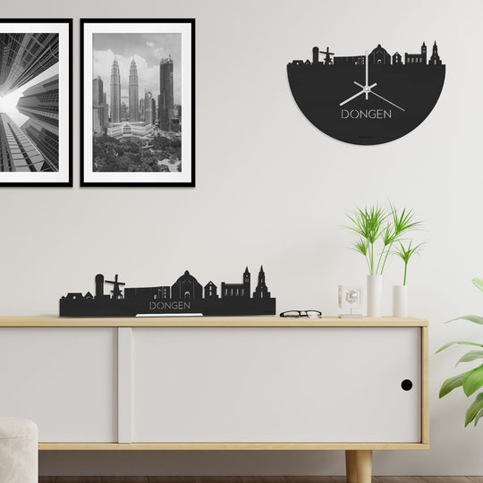 Standing Skyline Dongen Zwart houten cadeau decoratie relatiegeschenk van WoodWideCities