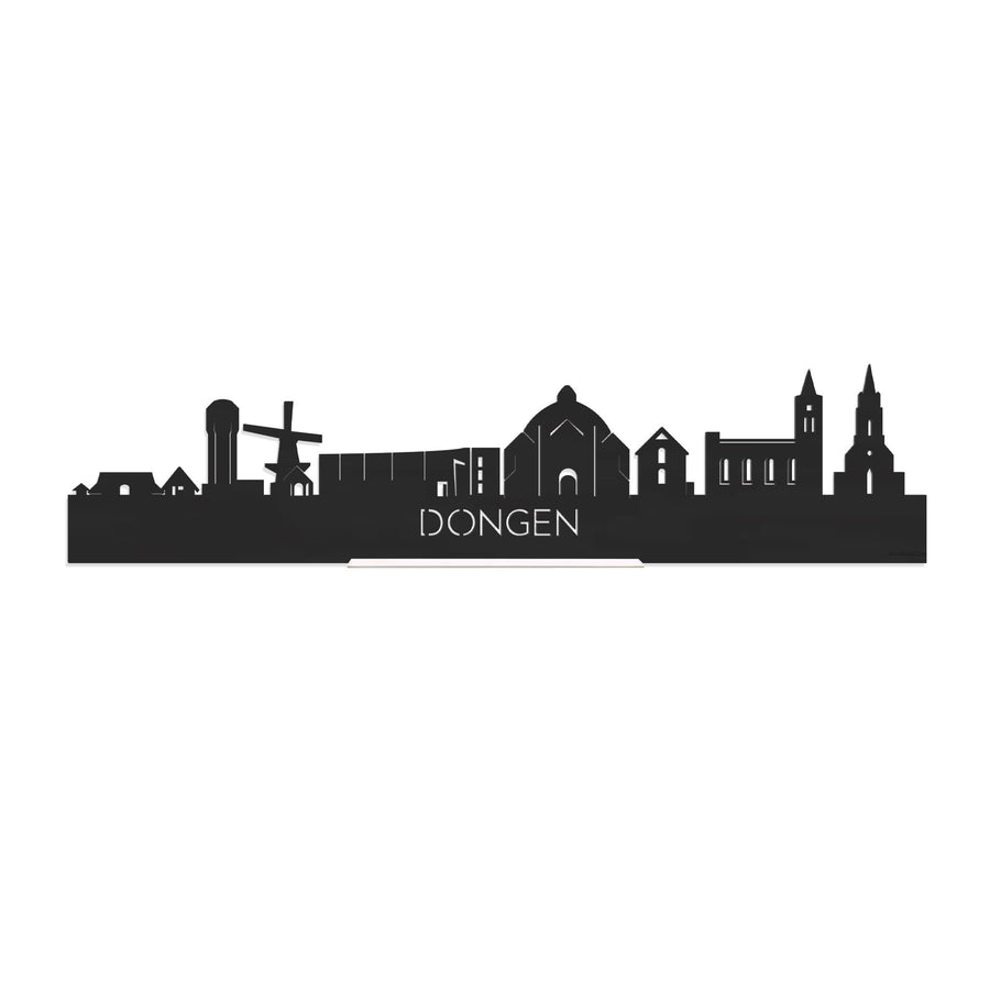 Standing Skyline Dongen Zwart houten cadeau decoratie relatiegeschenk van WoodWideCities