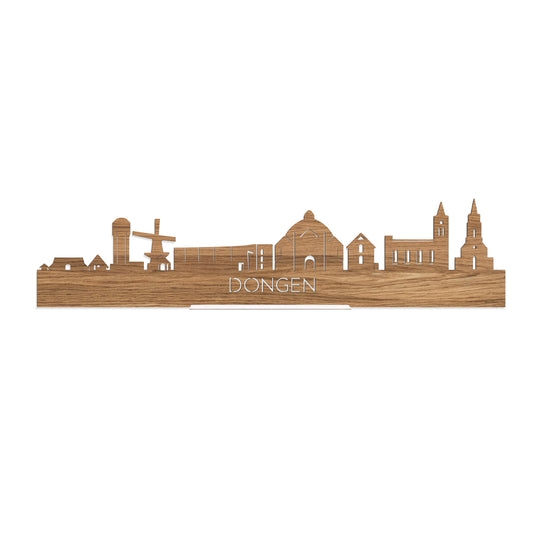 Standing Skyline Dongen Eiken houten cadeau decoratie relatiegeschenk van WoodWideCities
