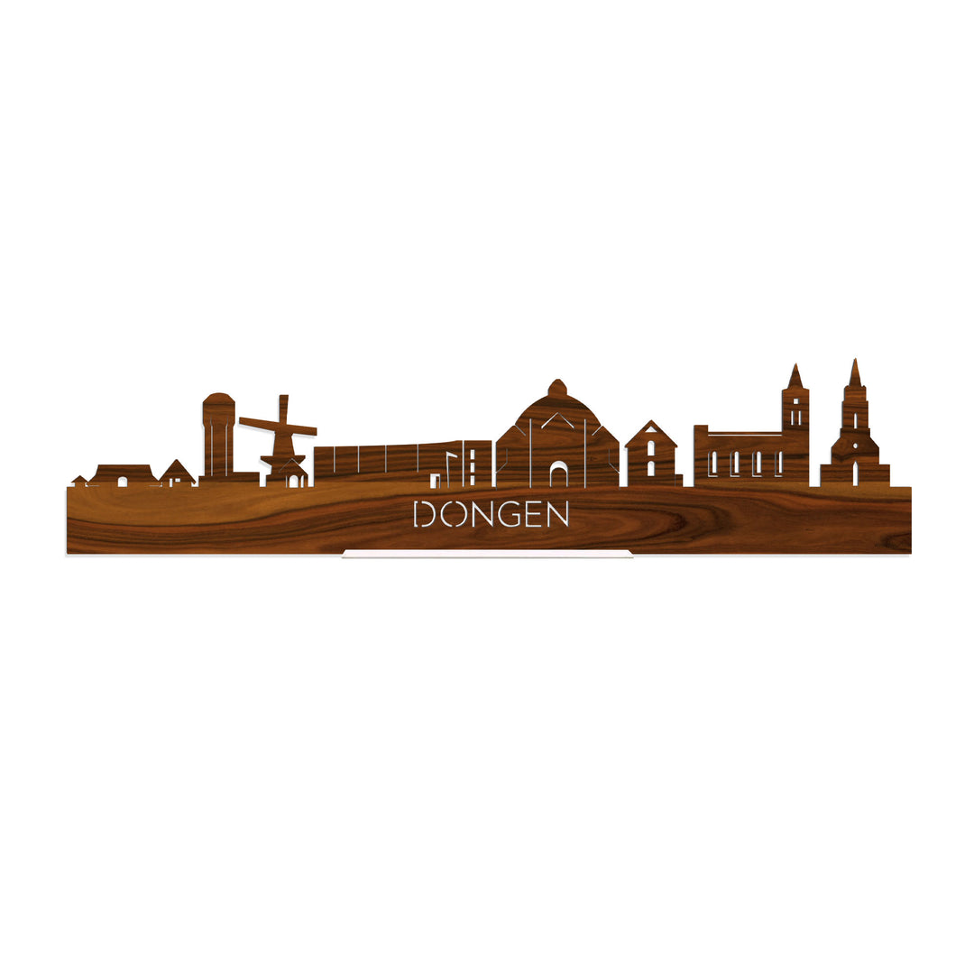 Standing Skyline Dongen Palissander houten cadeau decoratie relatiegeschenk van WoodWideCities