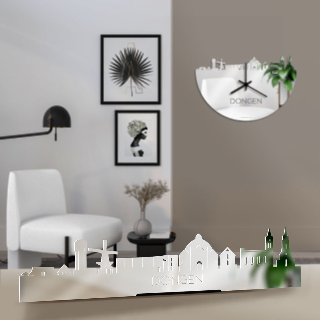 Standing Skyline Dongen Spiegel gerecycled kunststof cadeau decoratie relatiegeschenk van WoodWideCities