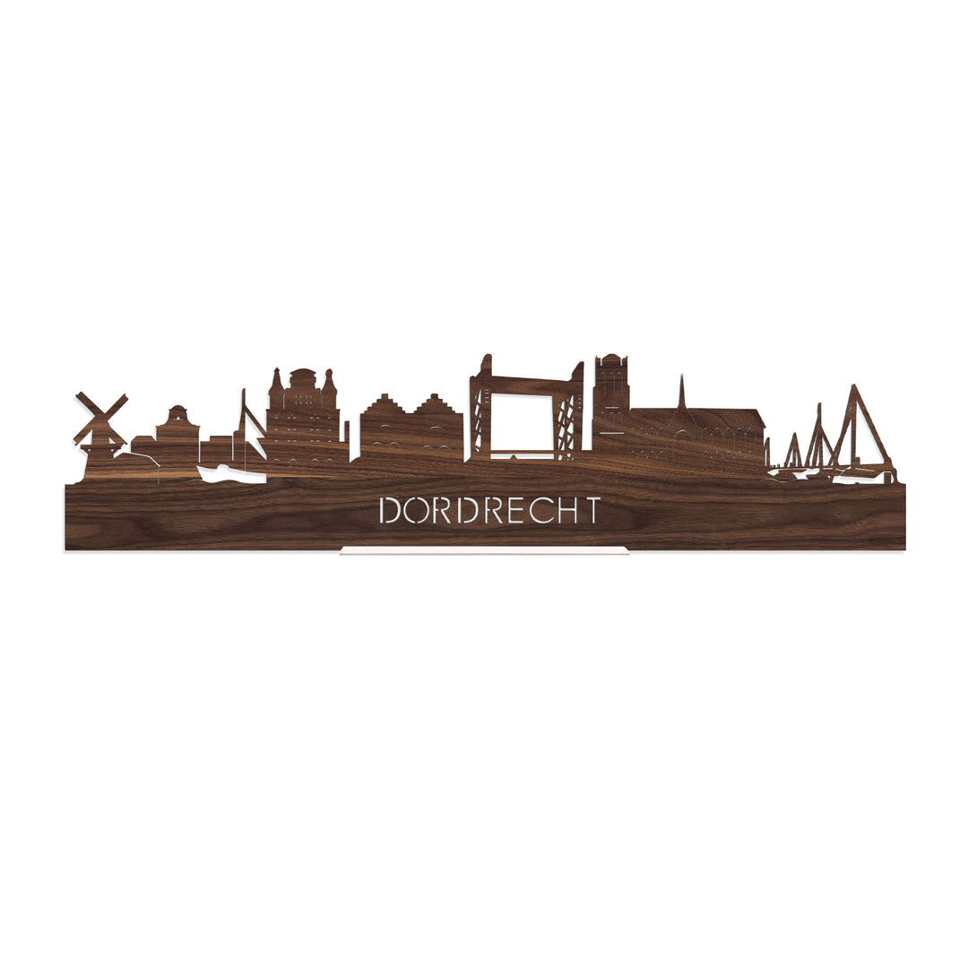 Standing Skyline Dordrecht Noten houten cadeau decoratie relatiegeschenk van WoodWideCities