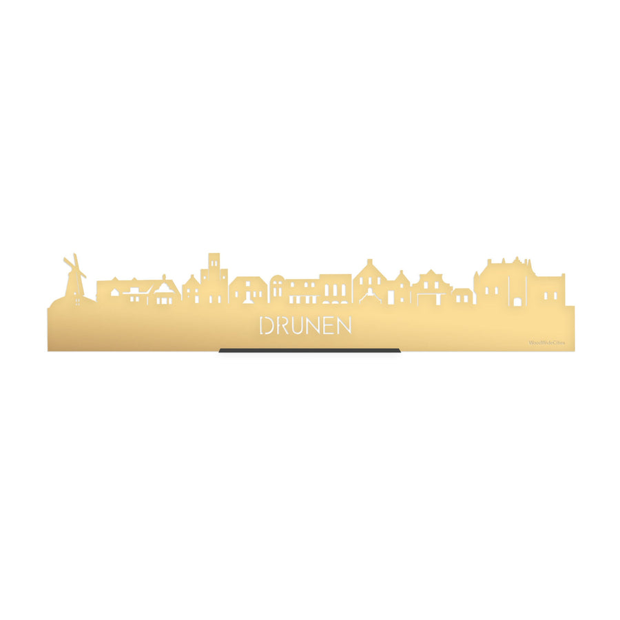 Standing Skyline Drunen Metallic Goud gerecycled kunststof cadeau decoratie relatiegeschenk van WoodWideCities