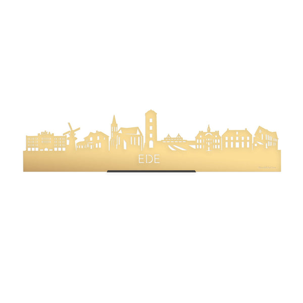 Standing Skyline Ede Goud Metallic 40 cm houten cadeau decoratie relatiegeschenk van WoodWideCities