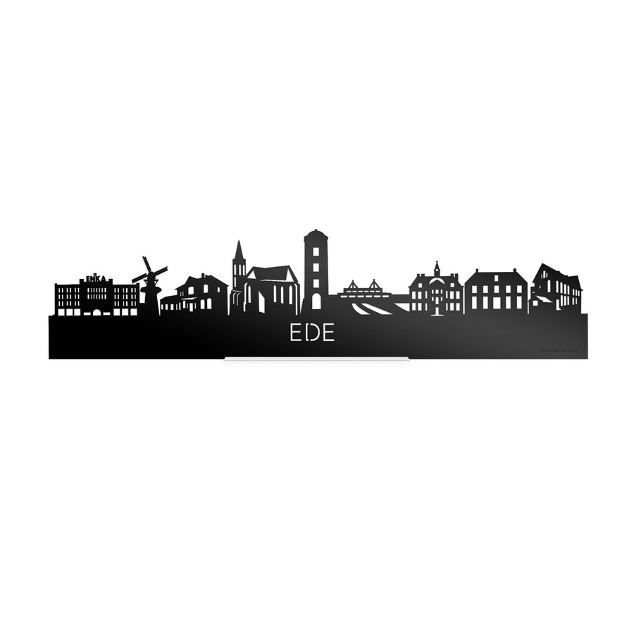 Standing Skyline Ede Zwart Glanzend 40 cm houten cadeau decoratie relatiegeschenk van WoodWideCities