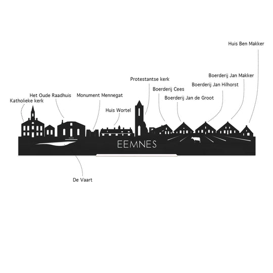 Standing Skyline Eemnes Zwart glanzend gerecycled kunststof cadeau decoratie relatiegeschenk van WoodWideCities