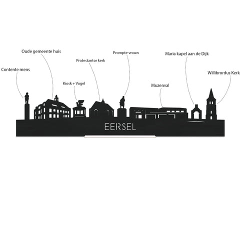Standing Skyline Eersel Zwart houten cadeau decoratie relatiegeschenk van WoodWideCities
