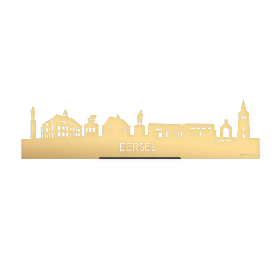 Standing Skyline Eersel Metallic Goud gerecycled kunststof cadeau decoratie relatiegeschenk van WoodWideCities