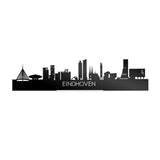 Standing Skyline Eindhoven Zwart Glanzend 40 cm houten cadeau decoratie relatiegeschenk van WoodWideCities