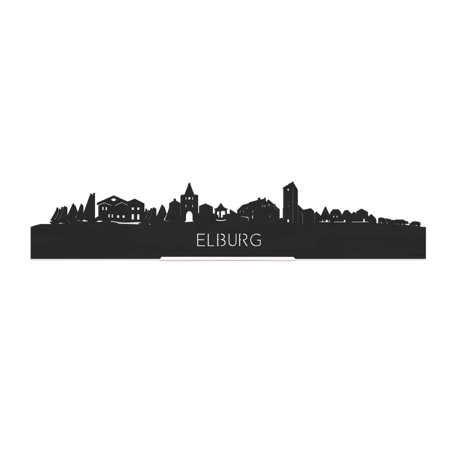 Standing Skyline Elburg Zwart houten cadeau decoratie relatiegeschenk van WoodWideCities