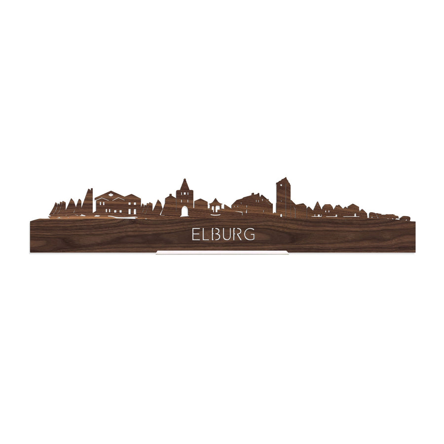 Standing Skyline Elburg Noten houten cadeau decoratie relatiegeschenk van WoodWideCities