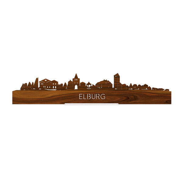Standing Skyline Elburg Palissander houten cadeau decoratie relatiegeschenk van WoodWideCities