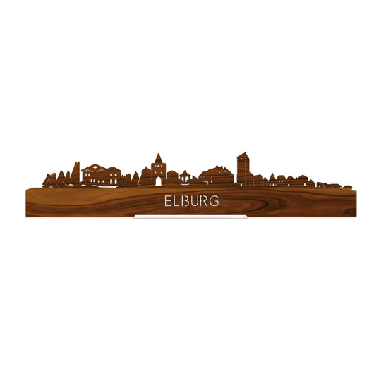 Standing Skyline Elburg Palissander houten cadeau decoratie relatiegeschenk van WoodWideCities