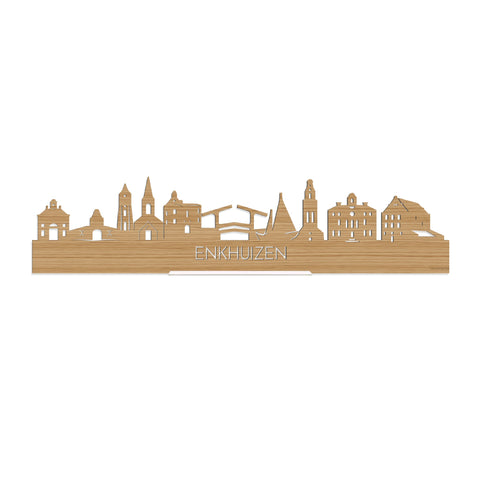 Standing Skyline Enkhuizen Bamboe houten cadeau decoratie relatiegeschenk van WoodWideCities