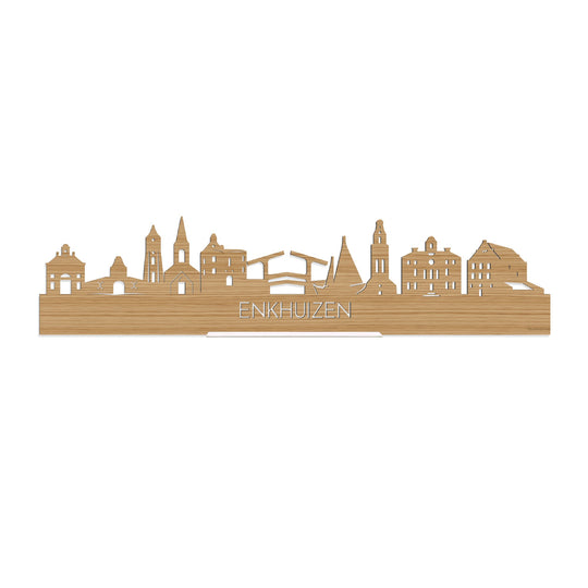 Standing Skyline Enkhuizen Bamboe houten cadeau decoratie relatiegeschenk van WoodWideCities