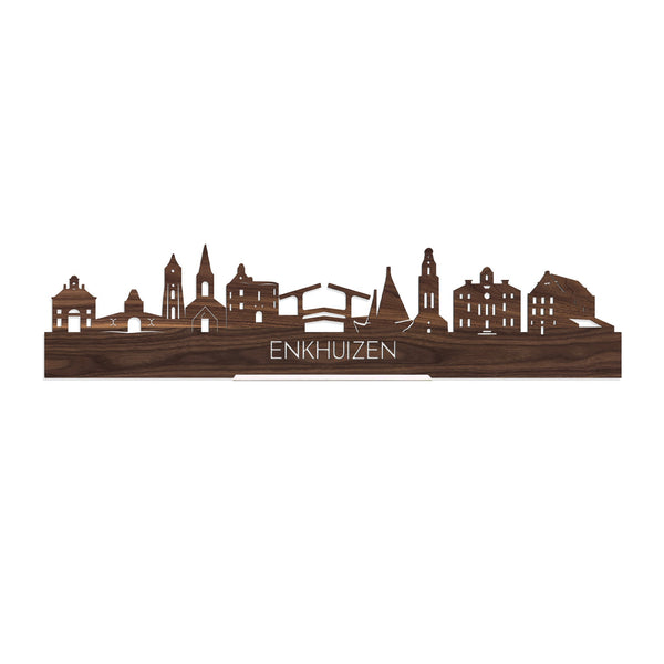 Standing Skyline Enkhuizen Noten houten cadeau decoratie relatiegeschenk van WoodWideCities