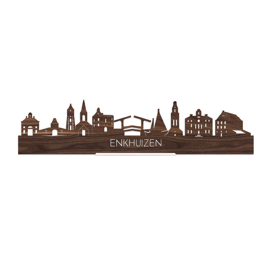 Standing Skyline Enkhuizen Noten houten cadeau decoratie relatiegeschenk van WoodWideCities