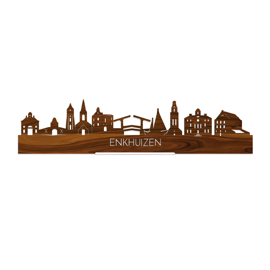 Standing Skyline Enkhuizen Palissander houten cadeau decoratie relatiegeschenk van WoodWideCities