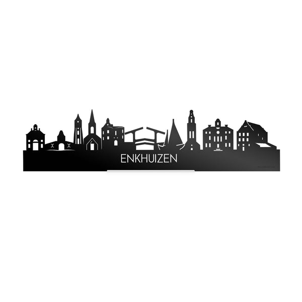 Standing Skyline Enkhuizen Zwart glanzend gerecycled kunststof cadeau decoratie relatiegeschenk van WoodWideCities