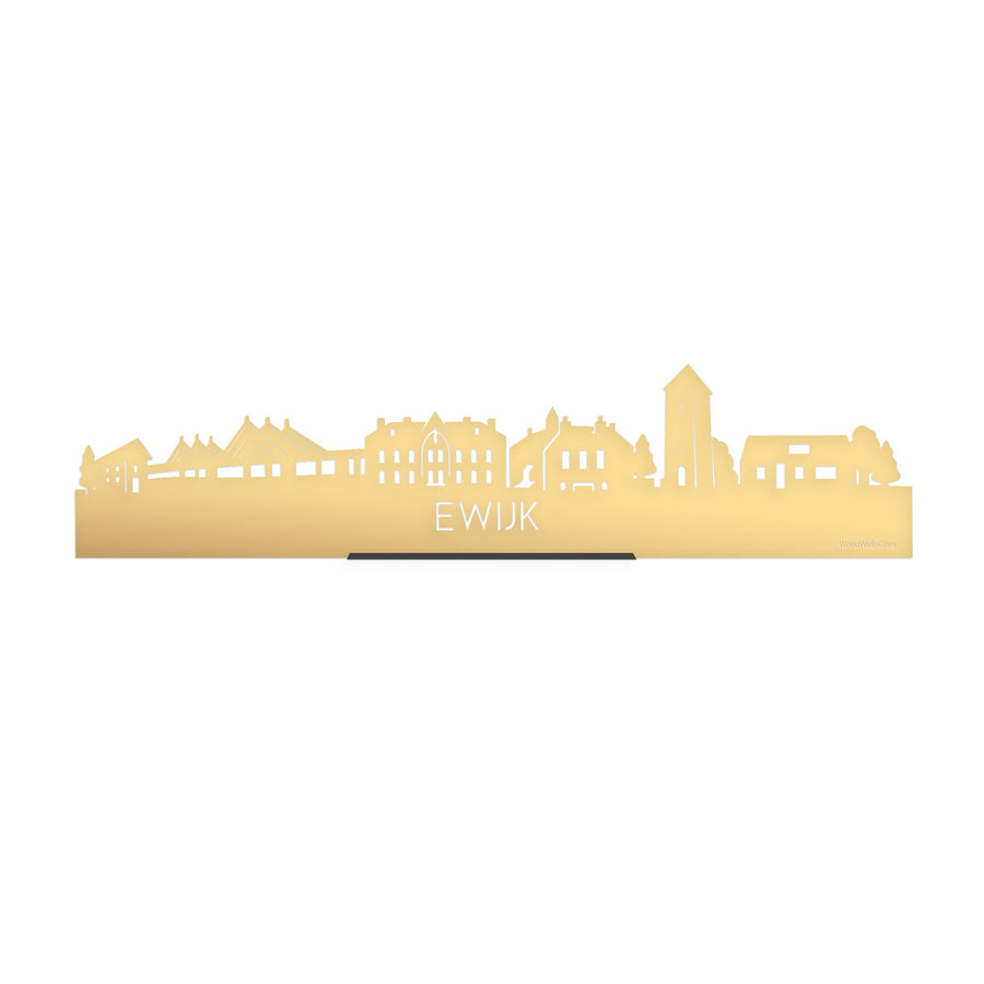 Standing Skyline Ewijk Metallic Goud gerecycled kunststof cadeau decoratie relatiegeschenk van WoodWideCities