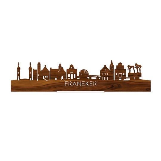 Standing Skyline Franeker Palissander houten cadeau decoratie relatiegeschenk van WoodWideCities