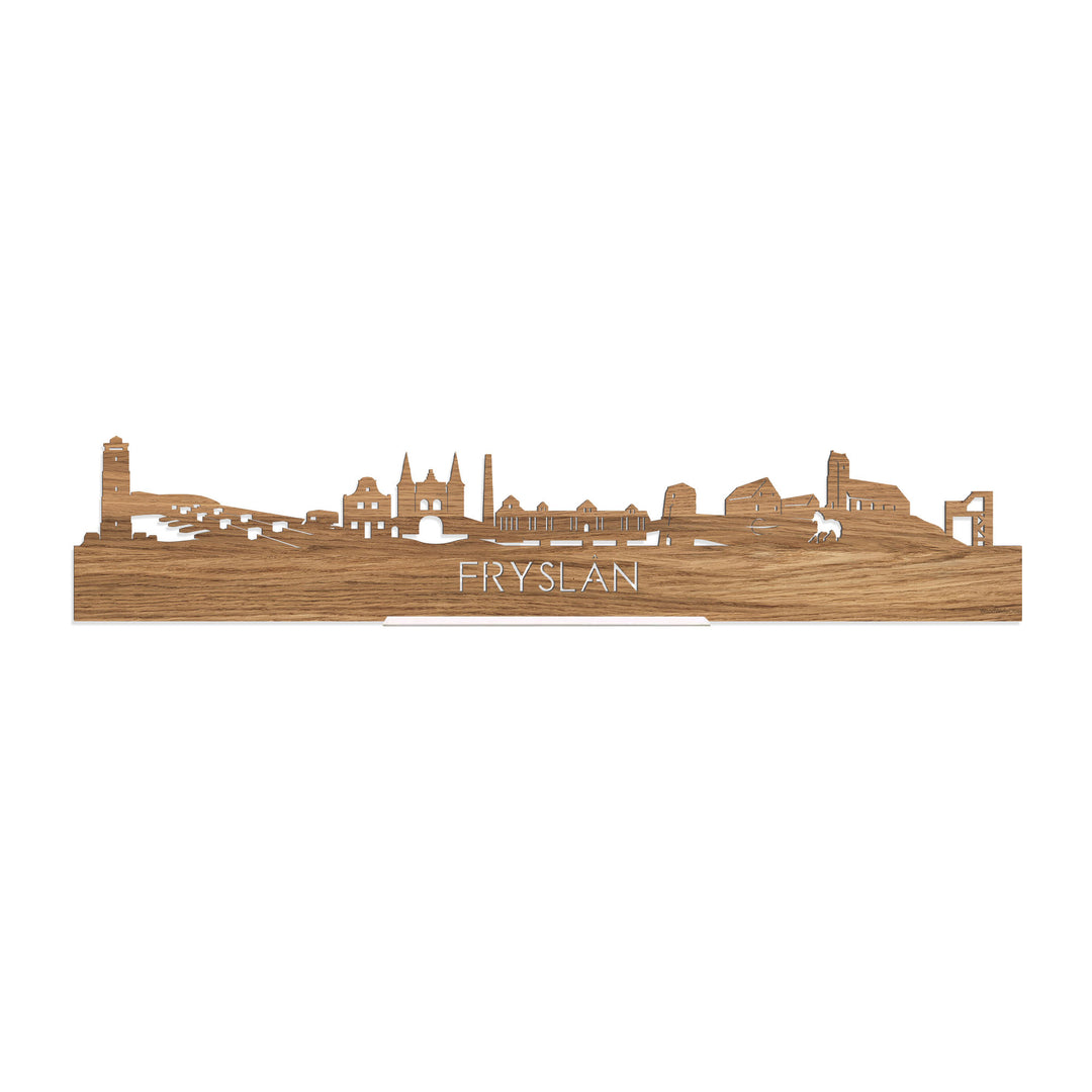 Standing Skyline Fryslan Eiken houten cadeau decoratie relatiegeschenk van WoodWideCities