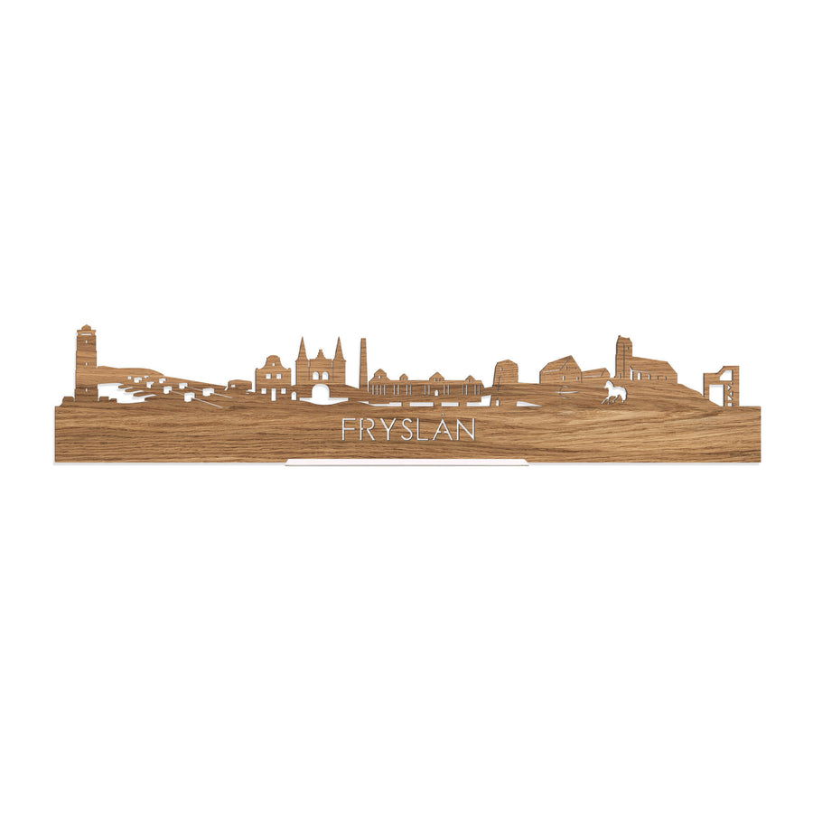 Standing Skyline Fryslan Eiken houten cadeau decoratie relatiegeschenk van WoodWideCities