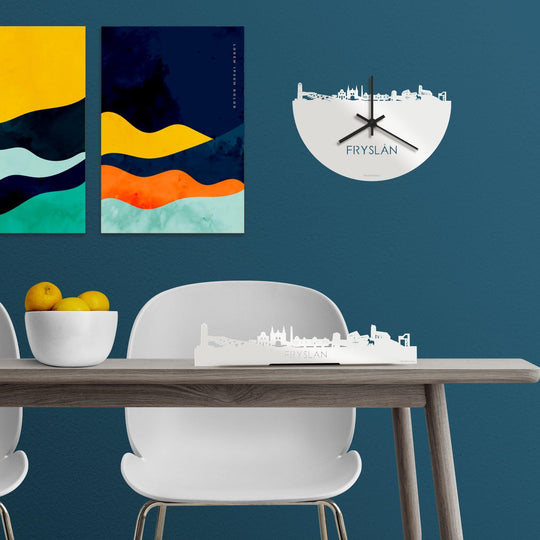 Standing Skyline Fryslan Wit glanzend gerecycled kunststof cadeau decoratie relatiegeschenk van WoodWideCities