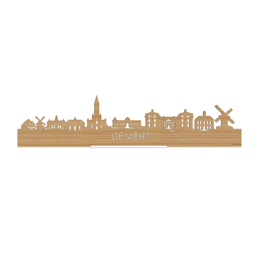 Standing Skyline Gemert Bamboe houten cadeau decoratie relatiegeschenk van WoodWideCities