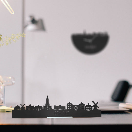 Standing Skyline Gemert Zwart houten cadeau decoratie relatiegeschenk van WoodWideCities