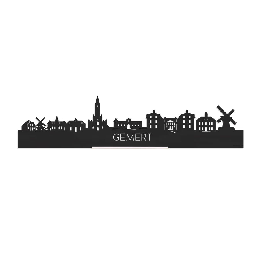 Standing Skyline Gemert Zwart houten cadeau decoratie relatiegeschenk van WoodWideCities