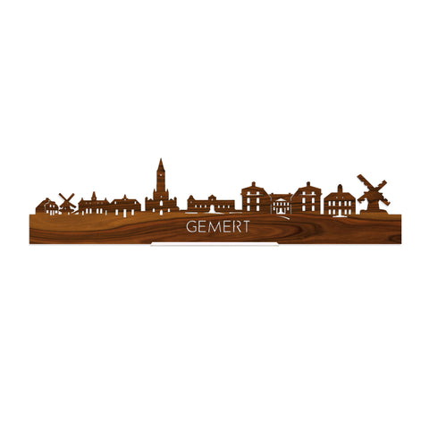 Standing Skyline Gemert Palissander houten cadeau decoratie relatiegeschenk van WoodWideCities
