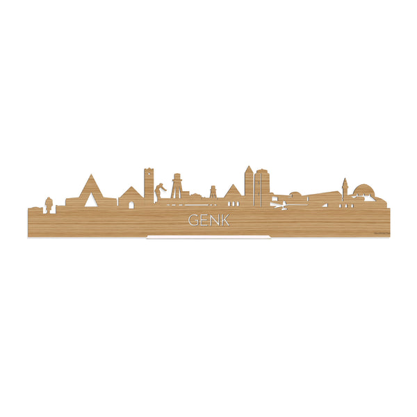 Standing Skyline Genk Bamboe houten cadeau decoratie relatiegeschenk van WoodWideCities
