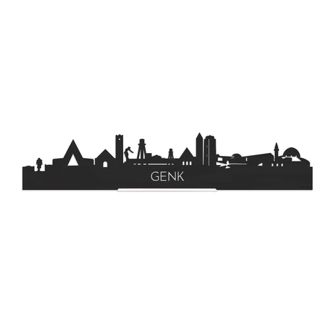 Standing Skyline Genk Zwart houten cadeau decoratie relatiegeschenk van WoodWideCities
