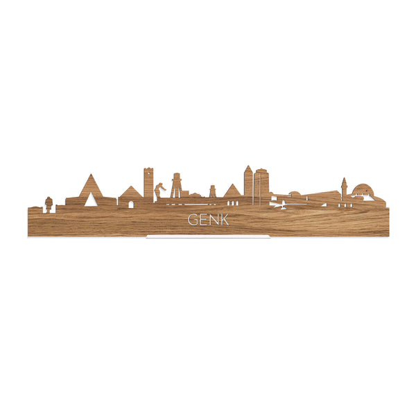 Standing Skyline Genk Eiken houten cadeau decoratie relatiegeschenk van WoodWideCities