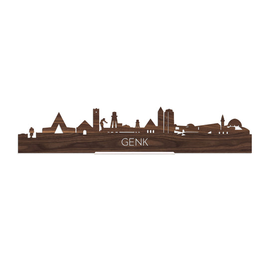 Standing Skyline Genk Noten houten cadeau decoratie relatiegeschenk van WoodWideCities