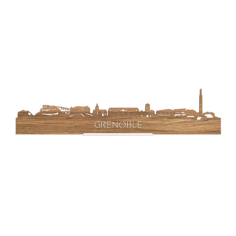 Standing Skyline Grenoble Eiken houten cadeau decoratie relatiegeschenk van WoodWideCities