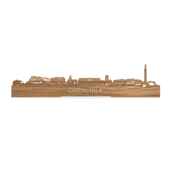 Standing Skyline Grenoble Eiken houten cadeau decoratie relatiegeschenk van WoodWideCities