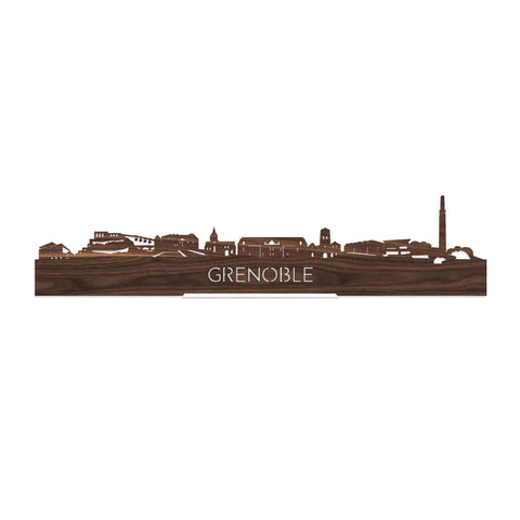 Standing Skyline Grenoble Noten houten cadeau decoratie relatiegeschenk van WoodWideCities