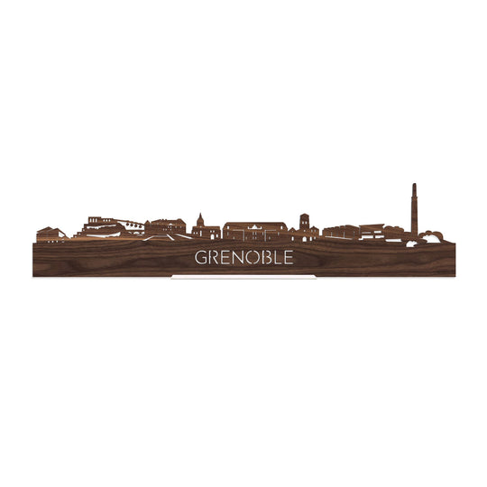 Standing Skyline Grenoble Noten houten cadeau decoratie relatiegeschenk van WoodWideCities