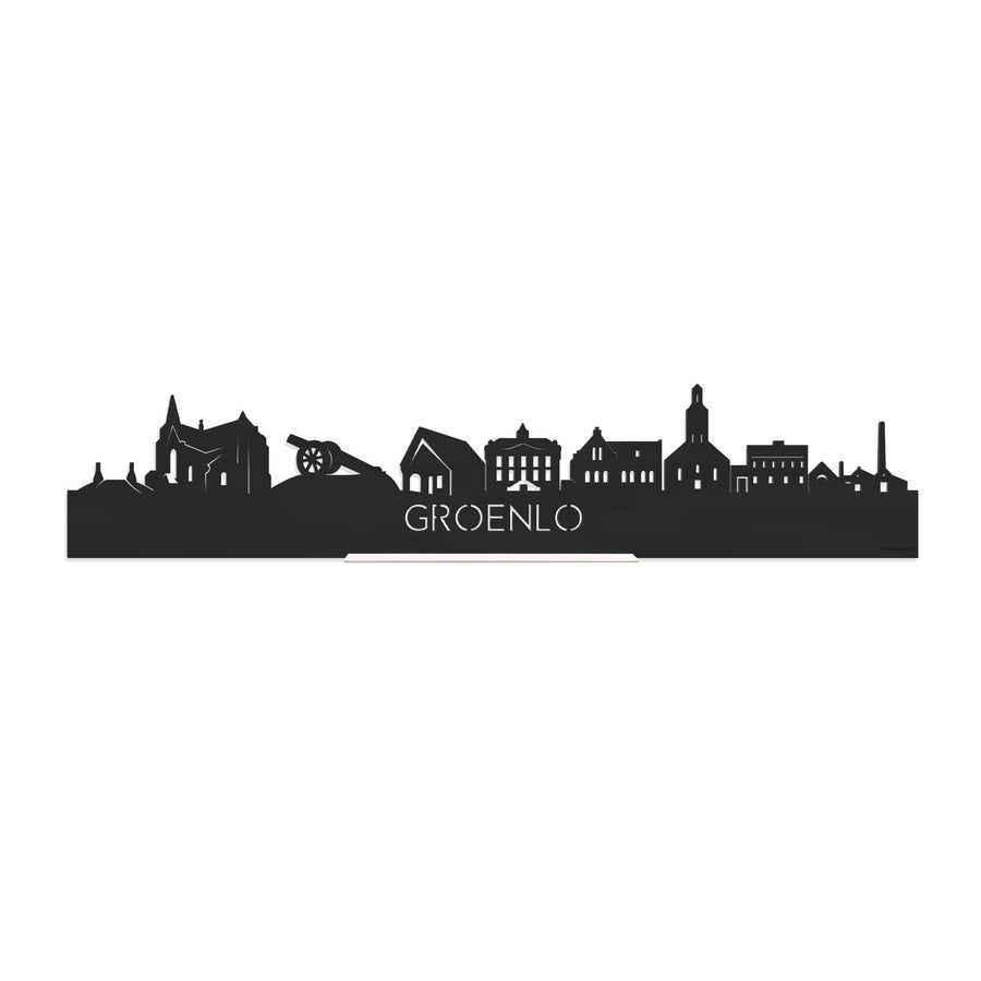 Standing Skyline Groenlo Zwart houten cadeau decoratie relatiegeschenk van WoodWideCities
