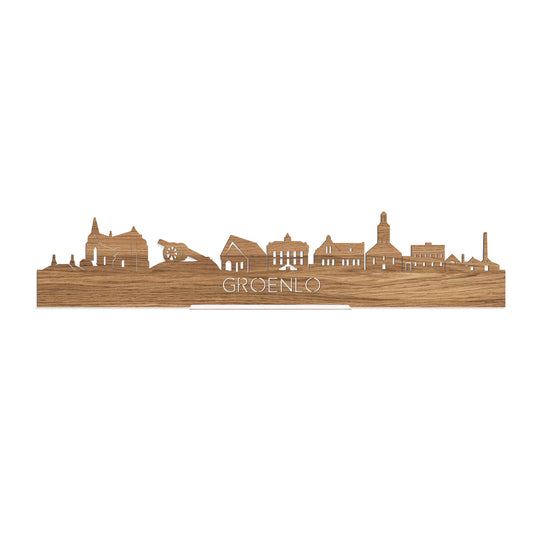 Standing Skyline Groenlo Eiken houten cadeau decoratie relatiegeschenk van WoodWideCities