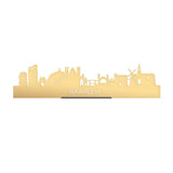 Standing Skyline Haarlem Goud Metallic 40 cm houten cadeau decoratie relatiegeschenk van WoodWideCities