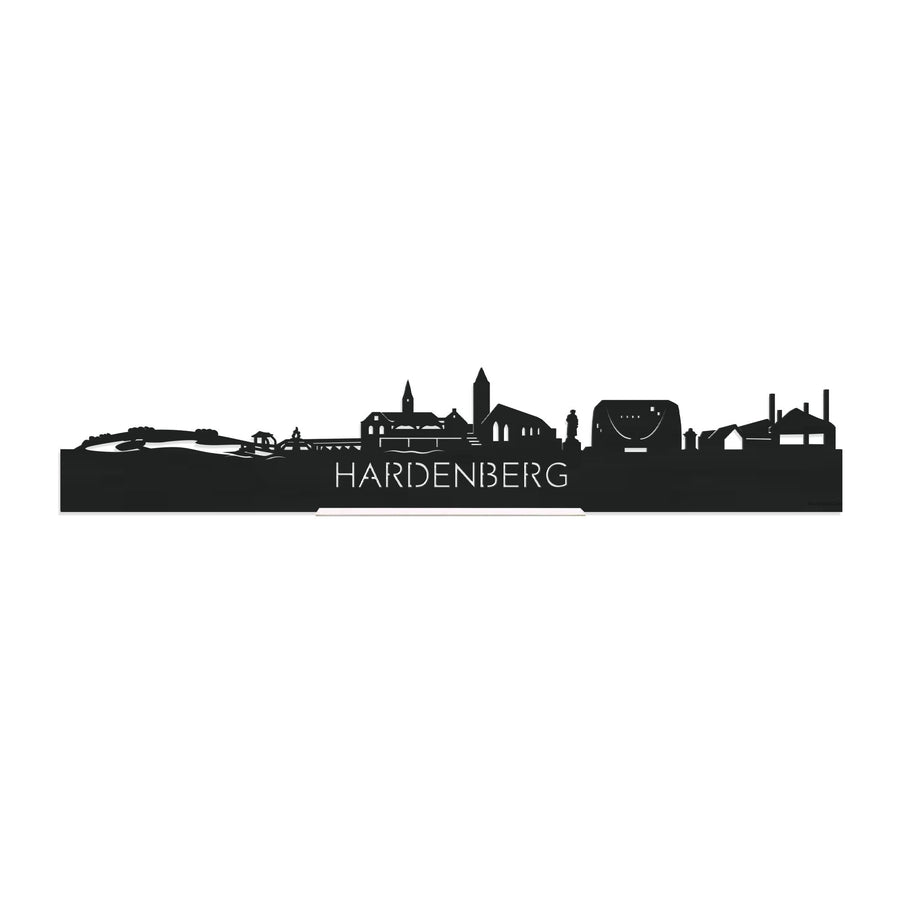 Standing Skyline Hardenberg Zwart houten cadeau decoratie relatiegeschenk van WoodWideCities