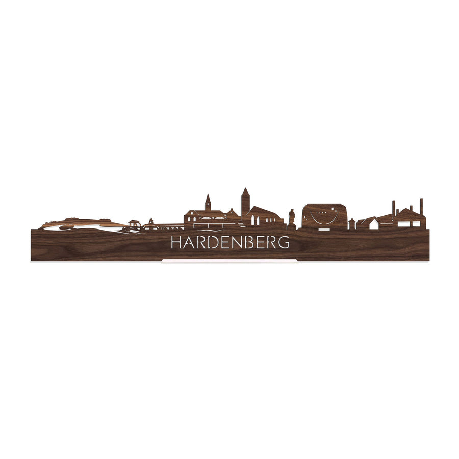 Standing Skyline Hardenberg Noten houten cadeau decoratie relatiegeschenk van WoodWideCities