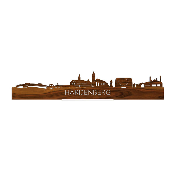 Standing Skyline Hardenberg Palissander houten cadeau decoratie relatiegeschenk van WoodWideCities