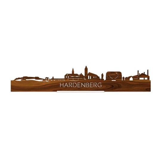 Standing Skyline Hardenberg Palissander houten cadeau decoratie relatiegeschenk van WoodWideCities